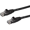 StarTech 6 in CAT6a Ethernet Cable - 10 Gigabit Shielded Snagless RJ45 100W PoE Patch Cord - 10GbE STP Network Cable with Strain Relief - Black - UL, TIA (C6ASPAT6INBK