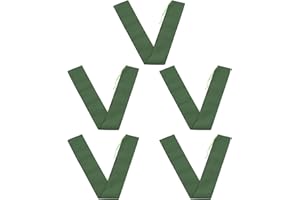 PATIKIL 6' x 6" Long Canvas Sandbags, 5 Pack Thickened Flood Water Barrier Sand Bag for Flooding with Binding Elastic Band for Door Flood Control, Green