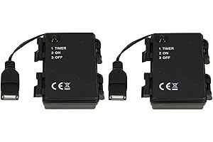 2 x FADEDA Battery Holder for 3 x AA with Timer & USB, 6 Hours On/18 Hours Off, 10 cm USB Cable, Power Supply for Christmas Nativity Scene & Decorative Lighting, Ideal for Mini Lights and Nativity