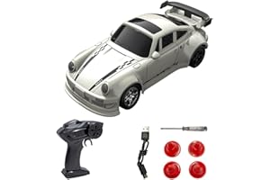 Teeggi Desktop RC Drift Car, 1:64 Mini zdalnie sterowany samochód dla dzieci, chłopców, 2,4 GHz 4WD Racing Cars ze światłami LED, zdalnie sterowany samochód wyścigowy, zabawka na prezent
