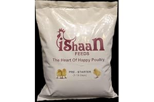Ishaan Feeds Pre Starter Food for Chicks of Layer. Broiler, Qual, Duck, Rooster, Hen (2 kg)
