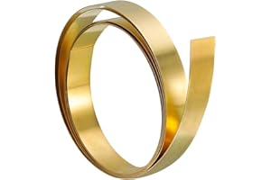 TA-VIGOR 1Pcs Brass Sheet Roll, 1000mm x 15mm x 0.2mm Metal Foil Plate Roll Brass Metal Thin Sheet Strip for Crafts, Electrical Repairs, DIY Projects, Grounding