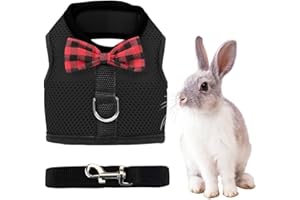 VJUYSW 1 Stück Kaninchen Geschirrleine Haustier Geschirr und Leine Verstellbares Hasen Geschirr Softgeschirr mit Leine für Kaninchen Hasengeschirr Kaninchengeschirr für Kleintiere Kätzchen Haustier M