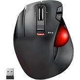 Elecom-Elecom EX-G Solak İztopu Faresi, 2.4GHz Kablosuz, Başparmak Kontrol&uuml;, 6 D&uuml;ğme Fonksiyonu, Ergonomik Tasarım, Kırmızı T
