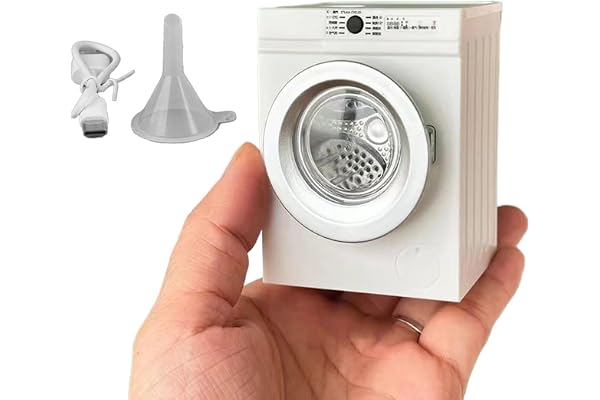 Miniatyr tvättmaskin leksak 1 12 skala realistisk kopia | Kreativt rollspel med öppningsbart lock och roterande trumma för småbarn i skala 1:12