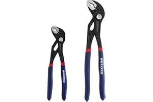WORKPRO - Pinzas para bomba de agua de 180 mm y 250 mm, asas de manguera ajustables rápidas, conjunto de pinzas de junta deslizante con gran capacidad de mandíbula y mango antideslizante