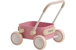 Kidpop PULA Push & Pull Walker Wagon，Baby Walker with Wheels,Toddler balance Wagon for First Learner Baby Boys/Girls Toys,7 months–3 years Year Old Birthday Gifts (Pink)