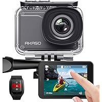 AKASO Action Camera 4K 30fps WiFi 20MP Ultra HD with EIS Touch Screen Adjustable View Angle 30 m Waterproof Underwater Sports Camera Support External Mic Remote Control with Mounting Accessories