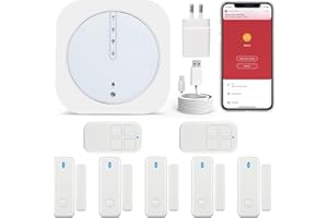 Umeima Allarme casa Senza fili, 9-pezzis Antifurto casa, Allarme casa Wi-Fi con Sirena, 5 Sensori Porta e Finestra, 2 Telecomandi, con app, Espandibile, per casa, Camper, Appartamento, Garage, Ufficio