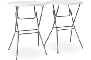 Alice's Garden - Lot de 2 Tables Hautes de réception – Gala – Mange Debout. Pliables. Ø80cm x 110cm