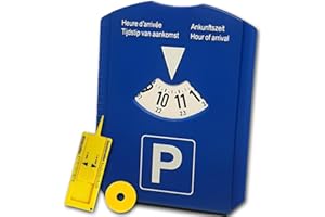 M&H-24 Disco de Estacionamiento Aparcamiento para Coche con Raspador Hielo - Disco Horario con Chip para Carro Compra Medidor de profil de neumáticos Discos Coche y Motocicleta Aprobación Europea