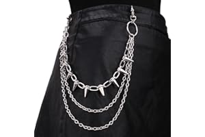 Resweky multicouche rivets pantalons chaîne Hip Hop gothique PUNK Fringe pantalons chaîne métal taille chaîne portefeuille corps Bijoux Hommes Femmes cadeaux