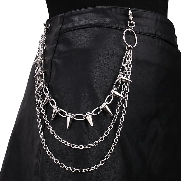 Chaîne De Pantalon Punk à Plusieurs Couches - Accessoire Hip-hop Gothique Avec Croix, Cœur, Pompons - Pour Homme Et Femme