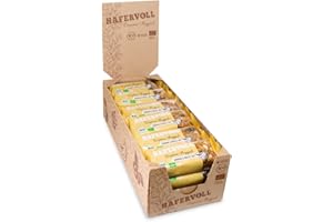 ‎HAFERVOLL HAFERVOLL Organic Flapjack Banana & Brazil Nut, 18 x 60 g Müsliriegel - Bio-zertifiziert, mit Honig ohne Zusatz von Zucker, Hafer, im Ofen gebacken