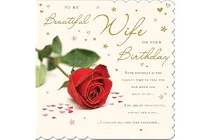 PICCADILLY GREETINGS GROUP LTD Piccadilly Greetings Tradycyjna kartka urodzinowa Wife - 223 mm kwadratowa, beżowa