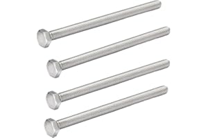 AMLOOPH M10 Bolts, M10 X 100mm Hex Head Cap Screws - A2 Grade Stainless Steel Fully Threaded Hex Bolts for Metal Construction Work, Automotive Machinery (Pack Of 4)