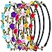 eBoot Multicolor Flower Headband Crown with Adjustable Elastic Ribbon, 7 Pieces