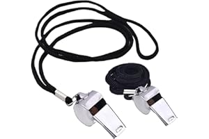 Jzhen 2Pcs Sifflet de Sécurité Sifflet de Sport avec Lanière, Protection des Sauveteurs de Urgence, Police, Militaire, Camping et Chasse Whistle