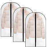 Lot De 6 Housses Transparentes Pour Vêtements 100 Cm - PEVA Imperméable, Fermeture éclair, œillet, Protection Poussière, Voyages