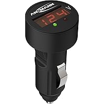 Caricatore USB Auto 3 In 1 Con Voltmetro E Termometro - Doppia Porta 5V 2.1A, Display LED Verde/Rosso, Adattatore Accendisigari Per 12V-24V
