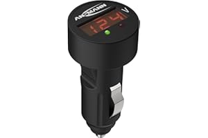 ANSMANN Power Check 12V/24V (1 pce) – Testeur de batterie de voiture à brancher sur la prise allume-cigare – Tensiomètre professionnel pour batterie auto – Noir