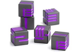 Technologia metalowych kości, zestaw kości DND D6 kości, ZHOORQI przeprojektowana koncepcja kości do Dungeons and Dragons i innych gier stołowych (D6-Gun Purple)