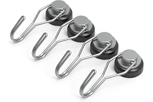 Ant Mag Magnetic Hooks for Hanging 23KG (50LBS) Heavy Duty Neodymium Magnet Hooks Great for Home Refrigerator Kitchen Store Grill BBQ Office Cabin Locker Utensils