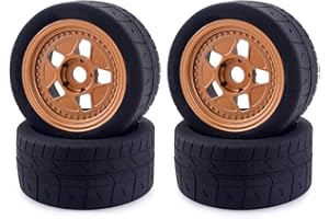 KingVal 4PCS Replacement Durable RC Tyre Tire Wheel ø109 x 51mm Hex Joint 17mm Compatible with 1/7 ARRMA/ZD Racing EX-07 RC Car