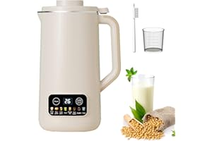 HPYSHP Soy Milk Maker Machine,Multifunction 20oz Automatic Nut Milk Maker, Homemade Soybean/Oat/Coconut Maker Machine with 10 Blades,Soup Maker with Delay Start/Keep Warm/Self-Cleaning/Filtering (White)