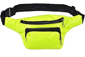 BEST FANCY DRESS One BFD Fanny Pack Waist Pack Bumbag Bum Bag Running Belt for Ladies Men Kids Festival Causal Holiday Wipe Clean Adjustable Strap (Neon Yellow Bumbag)