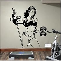 xlei Adesivi Murali Sport Palestra Parole Adesivo Vinile Fitness Adesivi Murali Impermeabili Art Design Decalcomanie per Soggiorno Decor84X58Cm