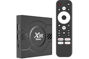 Puersit Android TV Box, X96Queen Smart TV Box WiFI 2GB/ 8GB con Allwinner H313,TV Box Android 10.0 Supporta 4K HD con Chipset Quad-core, 2.4G/5.8G WIFI BT5.0 BT Remote Control Streaming Media Player