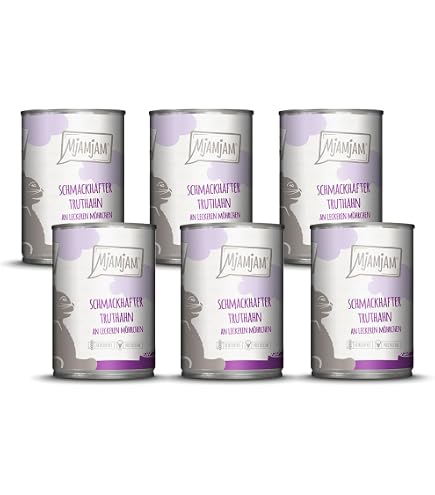 MjAMjAM - Premium Nassfutter fr Katzen - DUO von guter Pute & Wild an  Apfelstckchen, 6er Pack (6 x 400g), getreidefrei mit extra viel Fleisch :  Amazon.de: Haustier