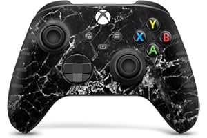 Skins4u Gamepad Wrap Aufkleber kompatibel mit Xbox Series S X Controller Design Schutz Folie Faceplate Cover Vinyl Skins Marmor schwarz