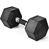 Yes4All Rubber Grip Coated Hexagonal Dumbbells - Non-Slip Hand Weights 2.27-22.7 kg Single