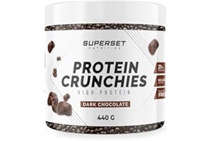 Superset Nutrition | Protein Crunchies (440g) | Desserts protéinés | Billes chocolatées protéinées ultra gourmandes - Chocolat Noir