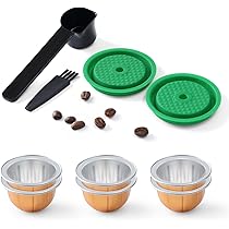 Kit Capsule Caffè Riutilizzabili Con Filtro In Acciaio – 2 Tazze Da 230 Ml, Supporto In Faggio, 20 Fogli Alluminio, Cucchiaio E Pennello, Set Capsule Ricaricabili - 4