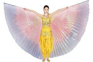 Leemiman Alas de Isis para mujer, disfraz egipcio para danza del vientre, alas Isis con palos