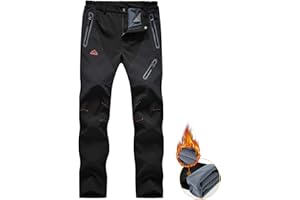 donhobo Womens Walking Waterproof Trousers Thermal Fleece Lined Ladies Winter Outdoor Windproof Warm Softshell Hiking Fishing Ski Snow Pants