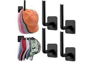 BCBF 4 Pieces Hat Stand Cap Holder Cap Holder Hat Rack Winter Shore Hat Rack Coat Rack for Baseball Caps Self-Adhesive Stainless Steel Cap Holder Wall