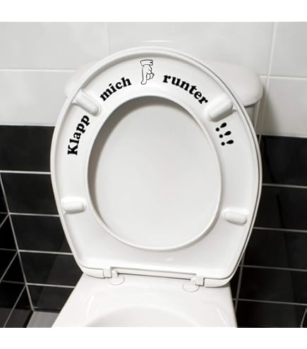 Wandtattoo WC Piktogramm - Lustiger Aufkleber Für Badezimmer Toilette