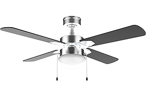 Cecotec - Deckenventilator mit Licht EnergySilence Aero 450 IronBlack, 50W DC Motor, Durchmesser 106 cm, 3 Geschwindigkeiten, 4 umkehrbaren Flügeln und Winter-Sommer-Modus