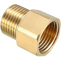 Sourcing Map Brass Pipe Fitting Reducer Adapter 3/4NPT Male X 1/2NPT Female For Water Oil Air Pressure Gauge Temp Sensor, 2pcs