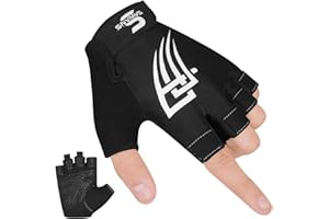 SAWANS Guanti da palestra per sollevamento pesi per uomini e donne fitness allenamento allenamento traspirante antiscivolo in silicone imbottito palmo protezione mezze dita pull up