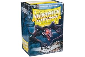 Dragon Shield 11002 Matte Standard Size Sleeves, Papier cartonné, 100pk-Black