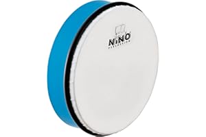 Nino Percussion Hand Drum Instrument - Mittelgroße Handtrommel für Kinder ab 3 Jahren - Durchmesser 8 Zoll (ca. 20 cm) - Kunststoff, Blau (NINO45SB)