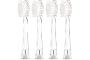 Seago SG977 SGEK6 Miękkie Końcówki do Szczoteczek Kompatybilne z YUNCHI K3 Sonic Elektryczna Szczoteczka do Zębów dla Dzieci(4 Sztuki Duże Głowi Szczoteczki)