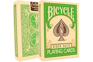BICYCLE AND CASCADE JUGGLING Bicycle Brand Invisible Deck - Famous Magic Card Trick - Includes Cascade Card Bag (Green)