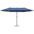 Outsunny 4.6m Garden Parasol Double-Sided Sun Umbrella Patio Market Shelter Canopy Shade Outdoor with Cross Base