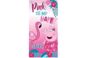 Various Toalla de Playa Infantil con Licencia Oficial Disney (Peppa Pig y Flamenco)